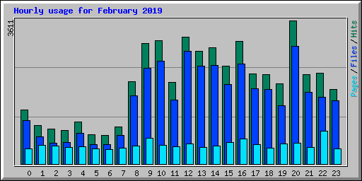 Hourly usage for February 2019