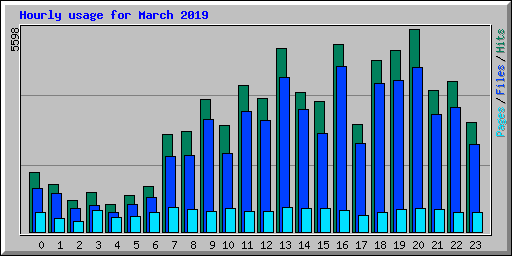 Hourly usage for March 2019