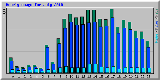 Hourly usage for July 2019